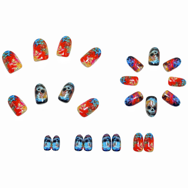 Artificial Nails in Extravagant Skull Design Kalsten