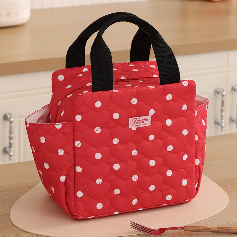 Insulated Heart Print Lunch Bag Kalsten