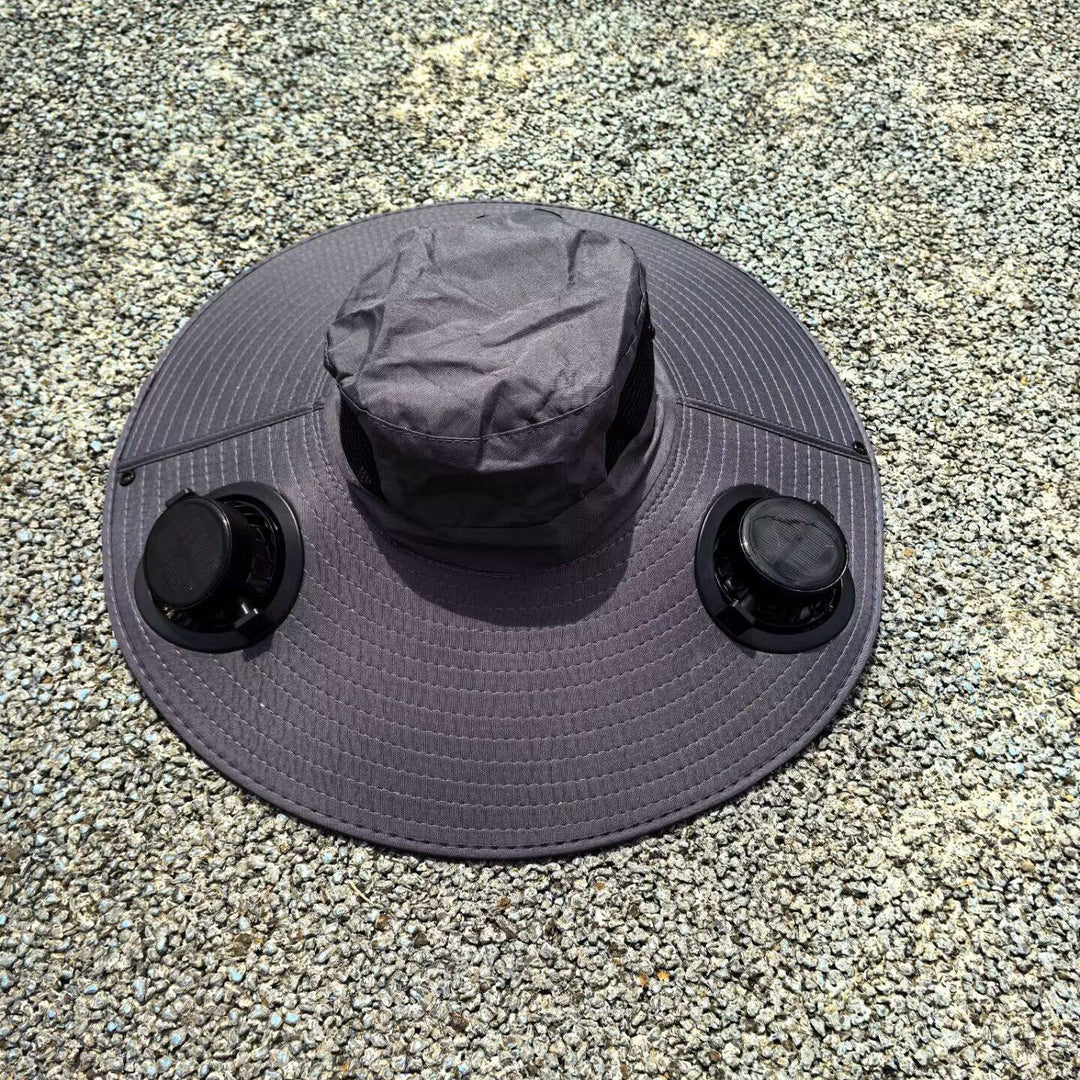Ventilated sun hat with integrated solar fans and wide brim Kalsten