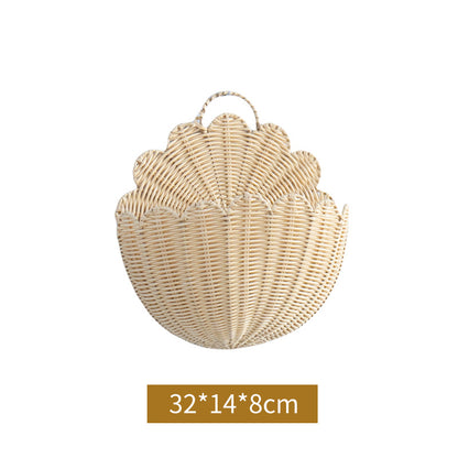 Handwoven wall basket with wave pattern Acalora