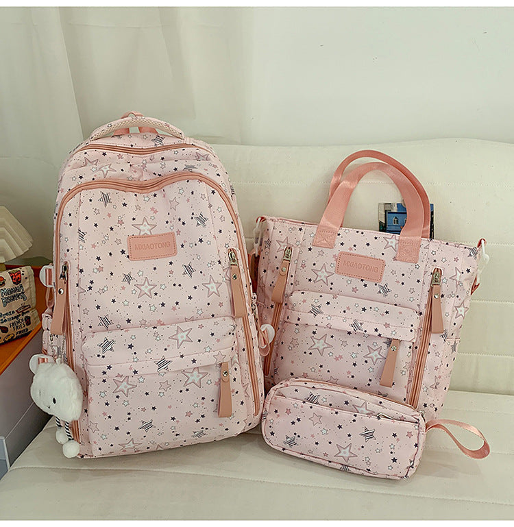 Star-Printed Multipurpose School Backpack and Tote Set Kalsten