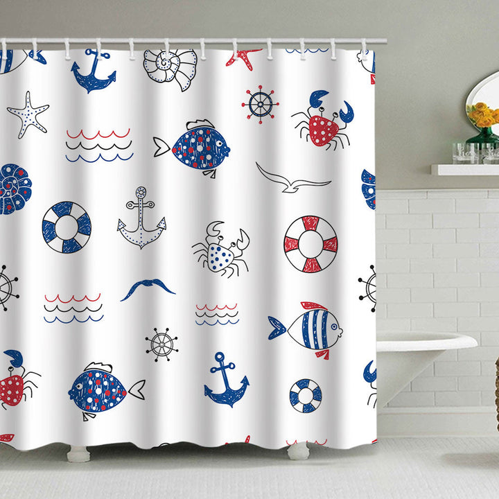 Nautical-Themed Shower Curtain Kalsten