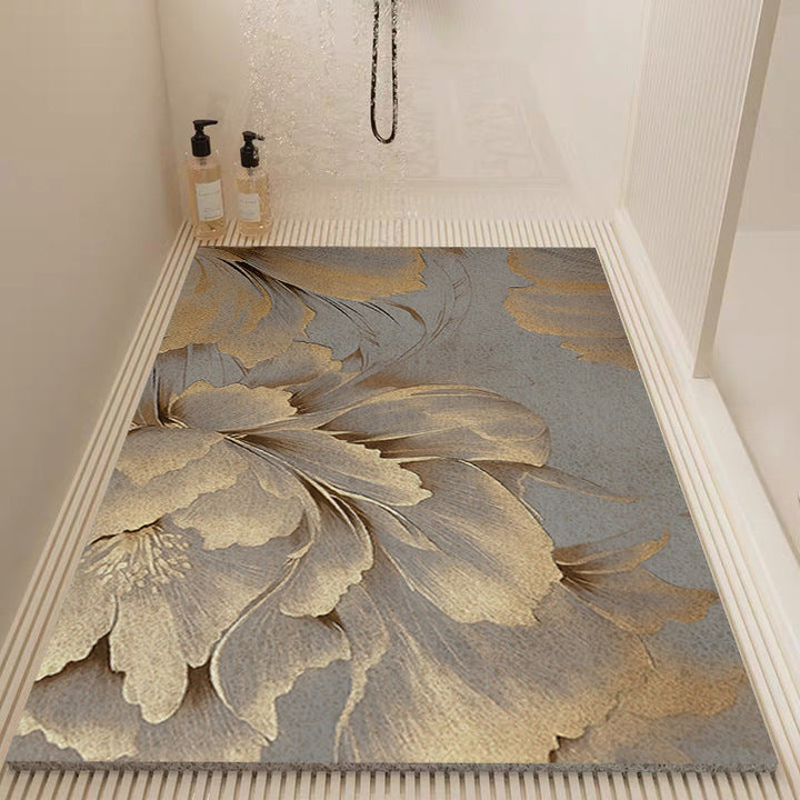 Elegant Floral Patterned Bath Mat Kalsten