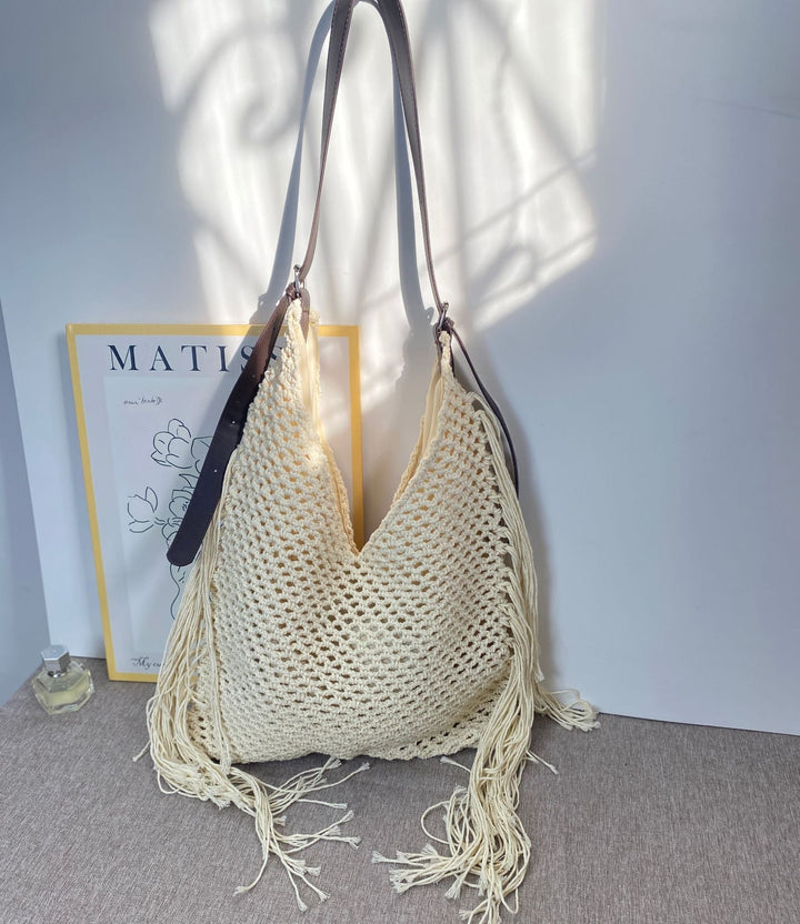 Macrame Crossbody Bag with Fringes Kalsten