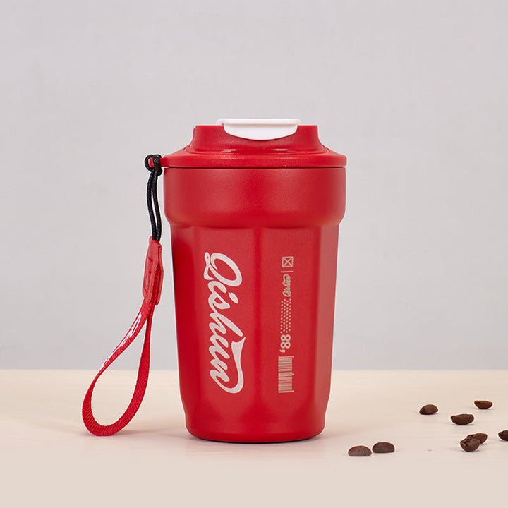 Ladies practical insulated drinking cup with carry strap Kalsten
