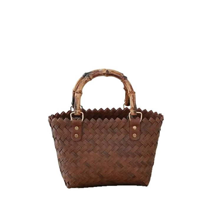 Handwoven basket bag with bamboo handles Kalsten