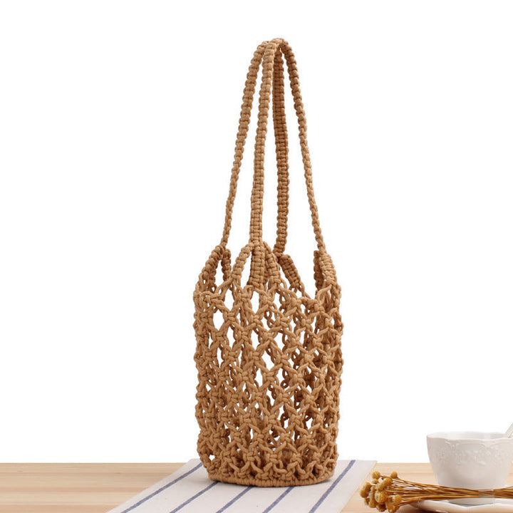 Handbag Made of Hand-Knotted Natural Material with Airy Structure Kalsten
