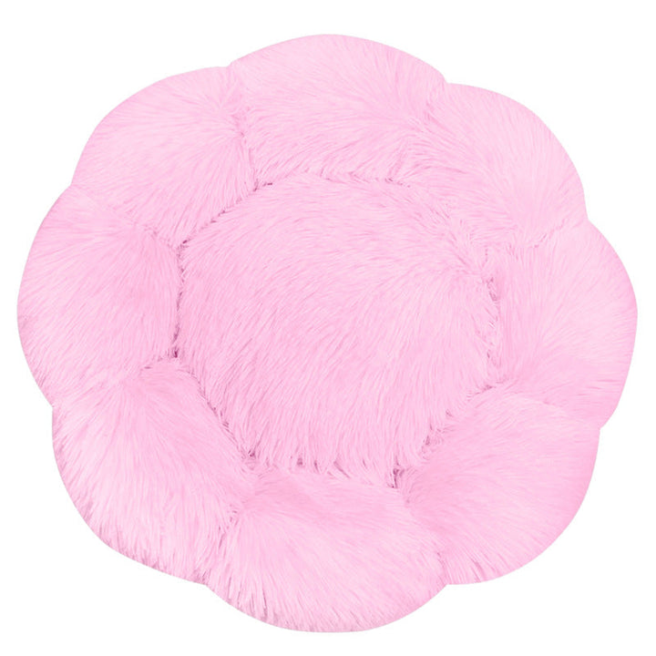 Flower-Shaped Plush Dog Bed