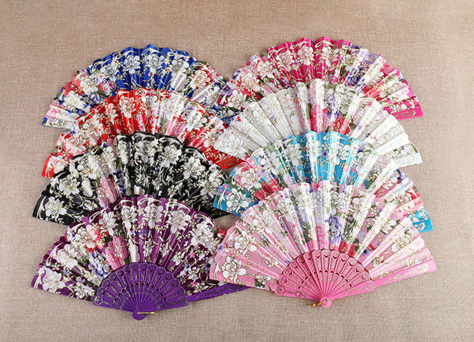 Ladies Elegant Hand Fan with Intricate Floral Patterns Kalsten