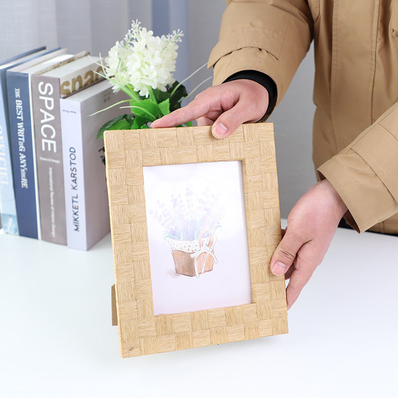 Rustic Frame Made of Woven Rattan Acalora