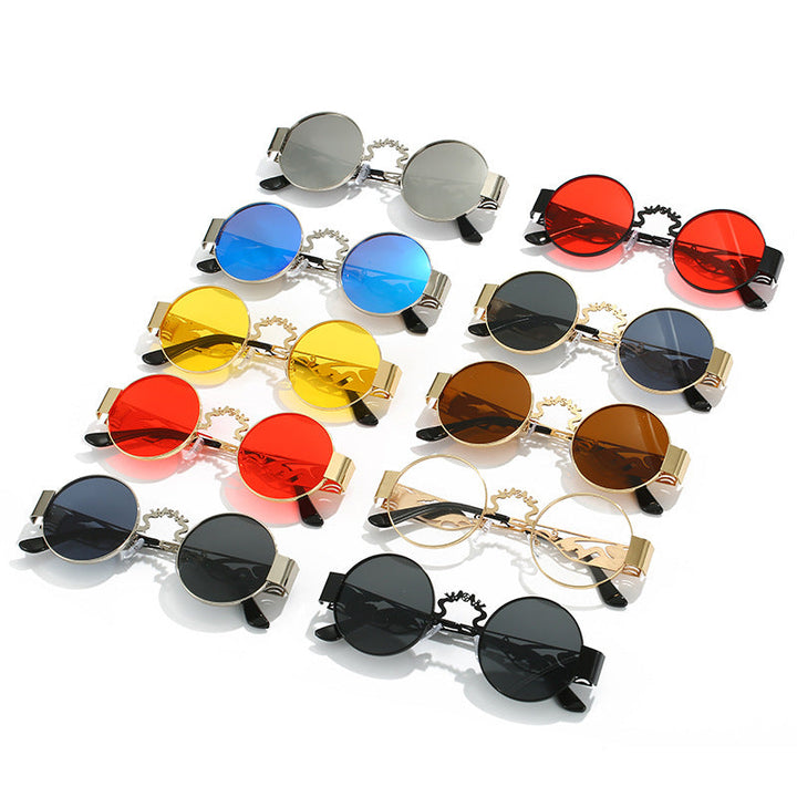Women's artistic round sunglasses with elegant filigree frame Kalsten