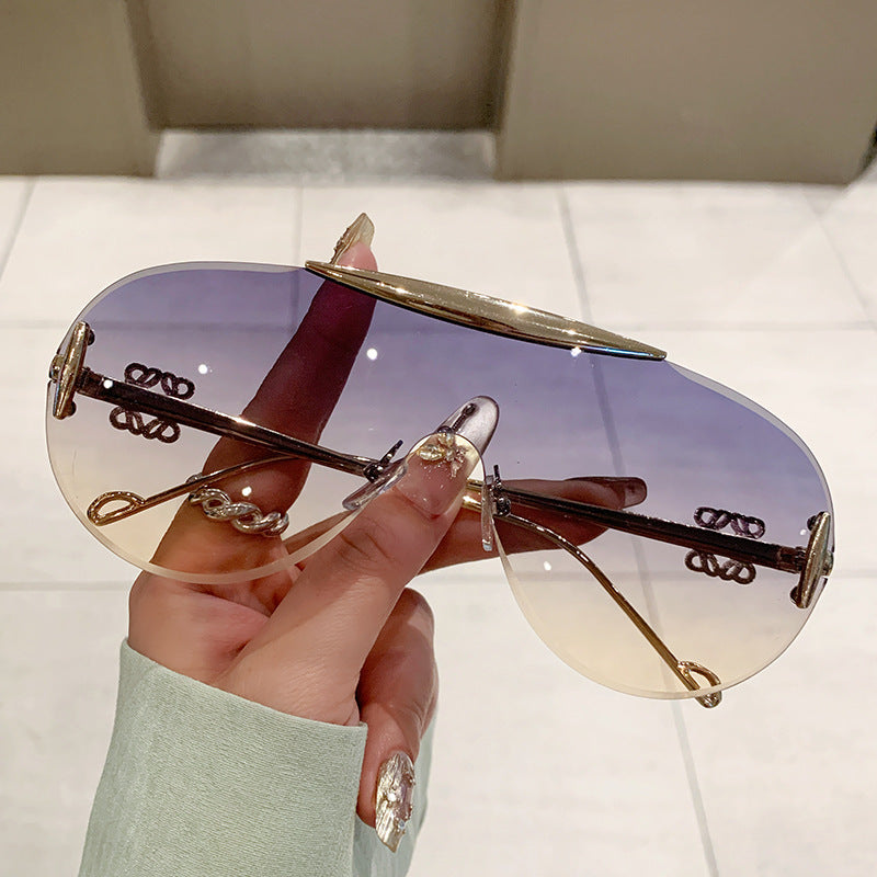 Women elegant oversized sunglasses with stylish transparent frame Kalsten