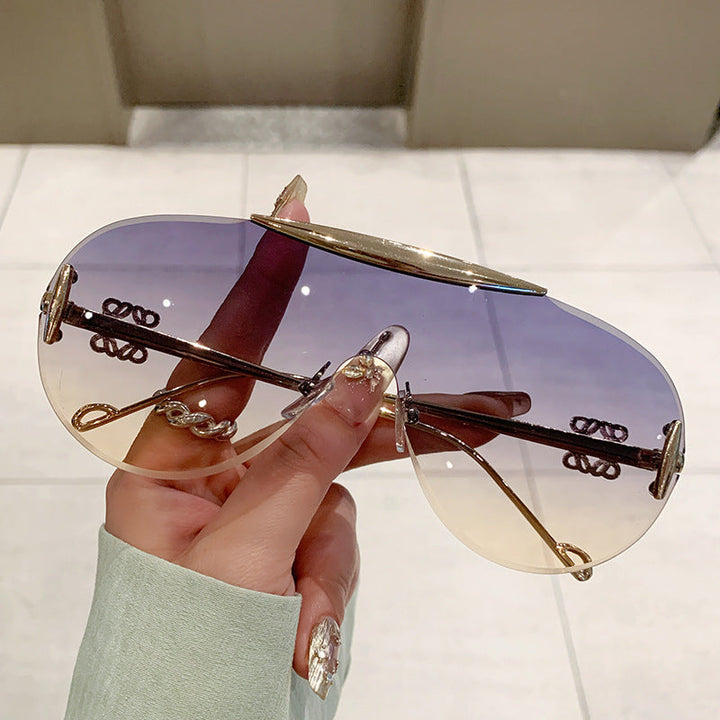 Women elegant oversized sunglasses with stylish transparent frame Kalsten
