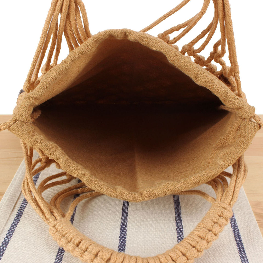 Macrame Tote Bag with Unique Bead Decoration Kalsten