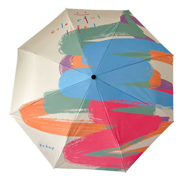 Ladies Automatic Folding Umbrella with Unique Color Play Kalsten