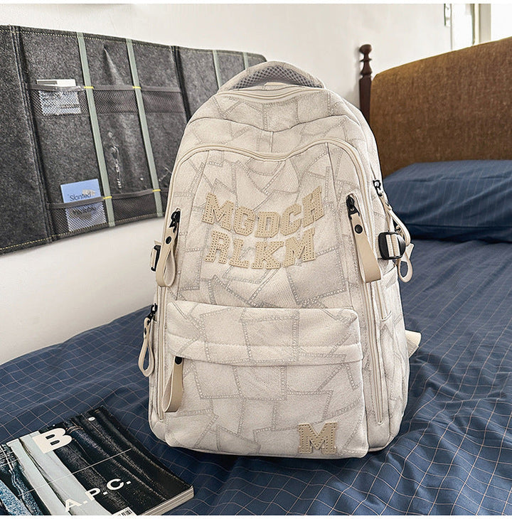 Casual Multi-Compartment Leather School Backpack
