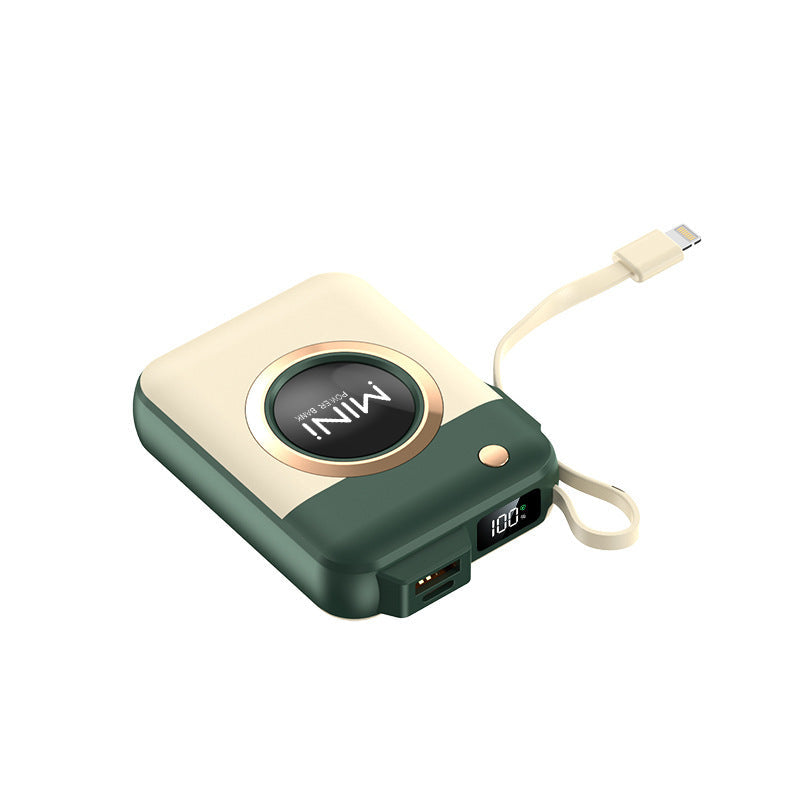 Portable Mini Power Bank with Integrated Charging Cable and Innovative Design Kalsten