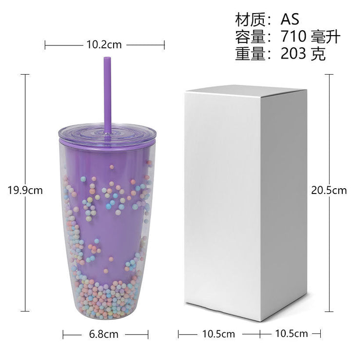 Unisex Drinking Cup with stylish filling material and flexible straw Kalsten