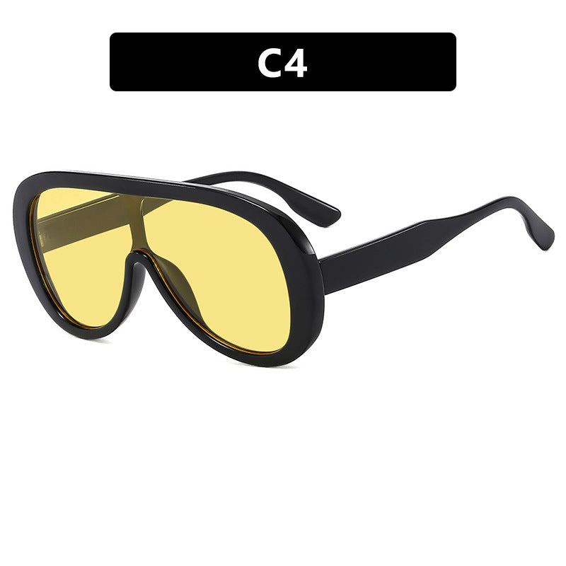 Women’s futuristic sports sunglasses with wide lens and UV protection Kalsten