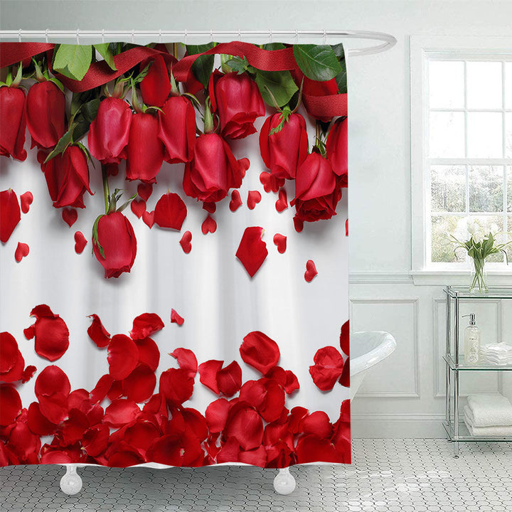 Romantic Floral Swan Shower Curtain Kalsten