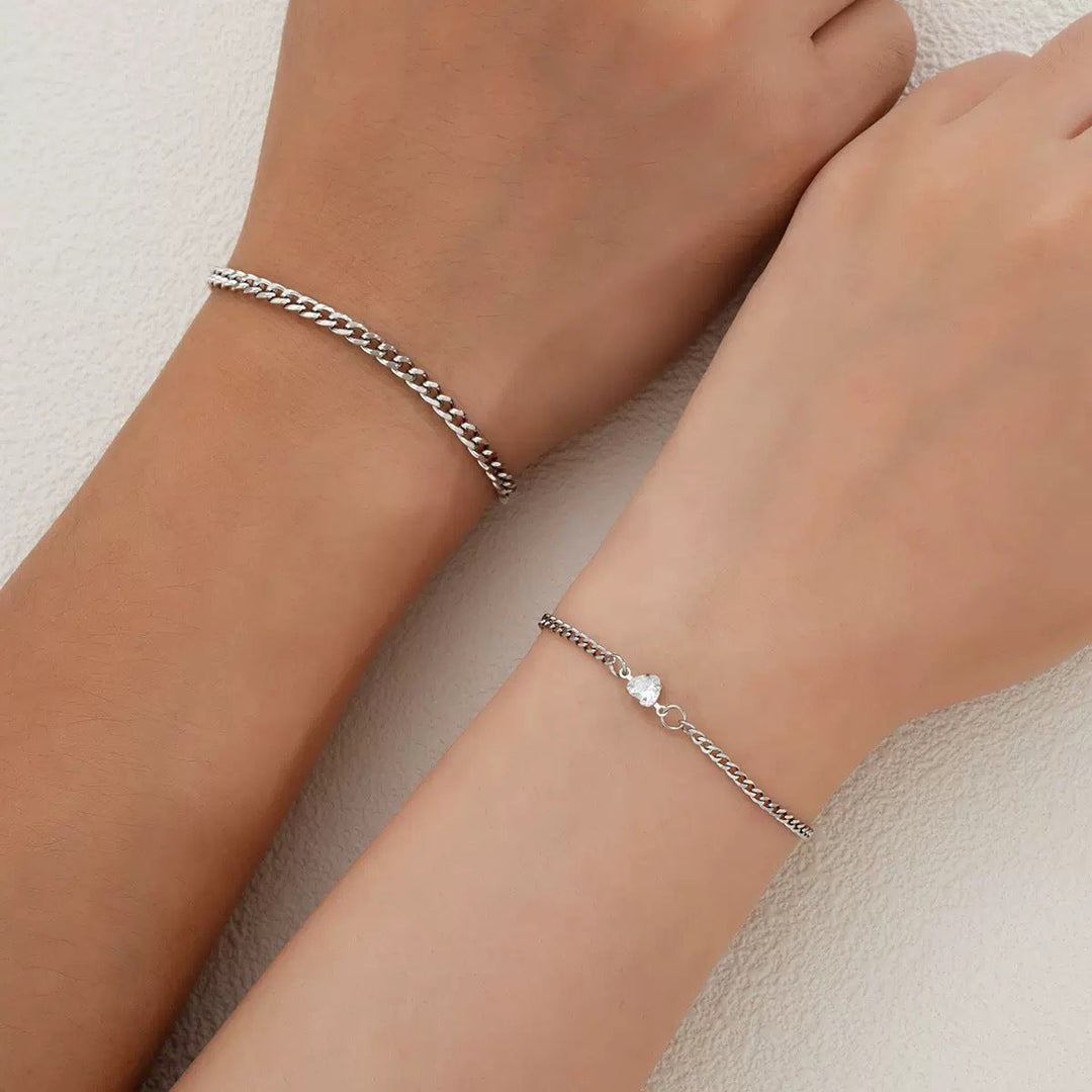 Delicate Braided Silver Chain Bracelet Kalsten