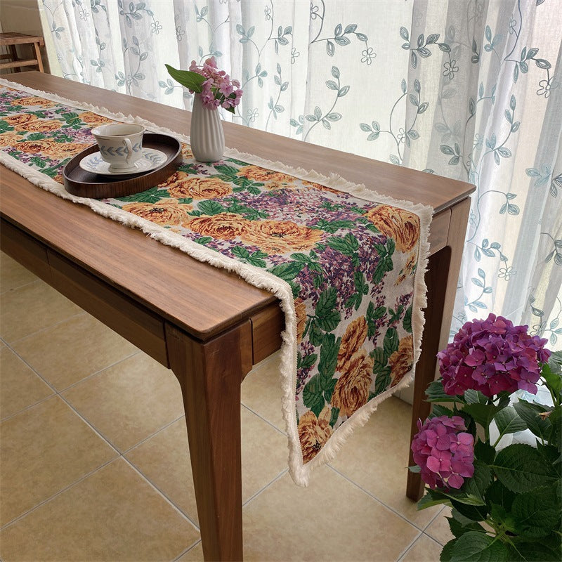 Elegant Floral Decorative Table Runner