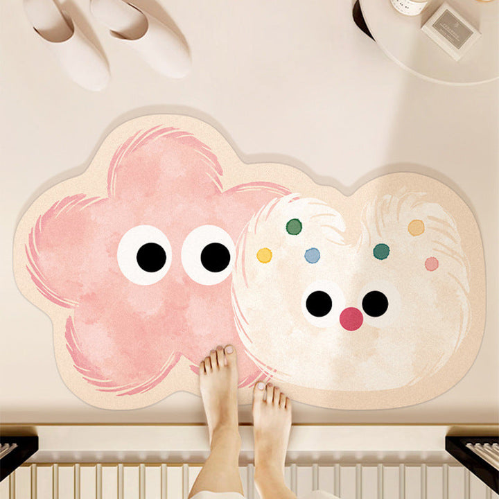 Whimsical Cartoon-Themed Bath Mat Kalsten