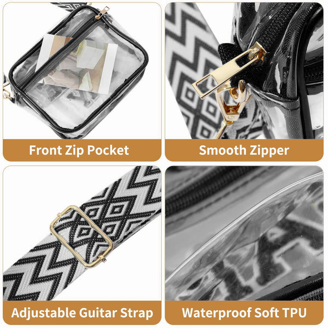 Transparent crossbody bag with stylish Game Day print Kalsten