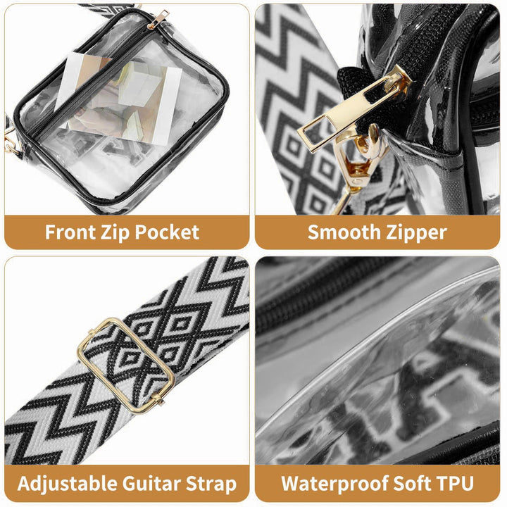 Transparent crossbody bag with stylish Game Day print Kalsten