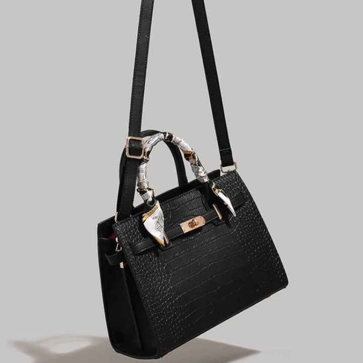 Chic Crocodile-Embossed Handbag Kalsten