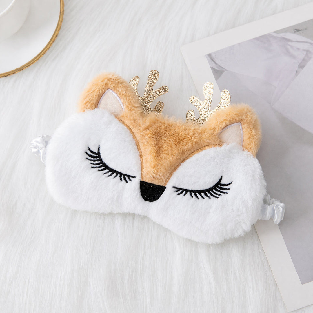 Ladies nan cozy unicorn sleep mask with embroidered eyelashes, soft plush and elastic ruffled ribbon Kalsten