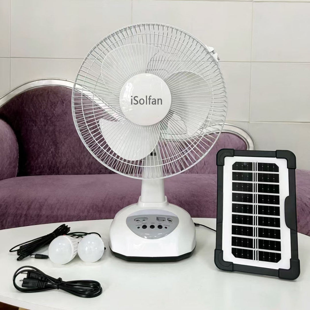 Women's portable solar-powered fan with integrated LED lighting Kalsten
