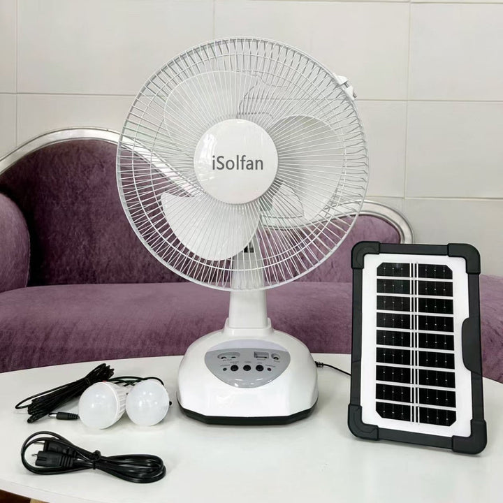 Women's portable solar-powered fan with integrated LED lighting Kalsten