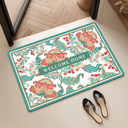 Stylish Floral Patterned Comfort Bath Mat Acalora