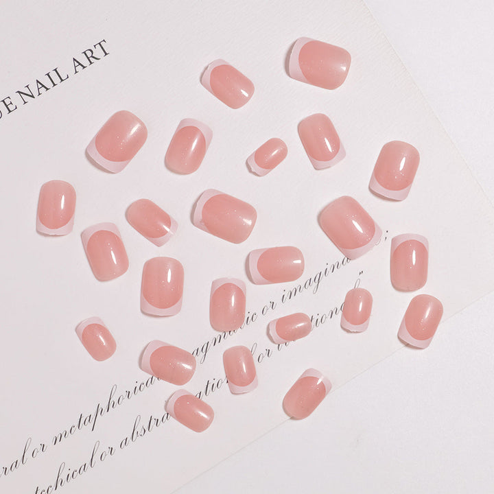Glossy French Tip Press-On Nails Set Kalsten
