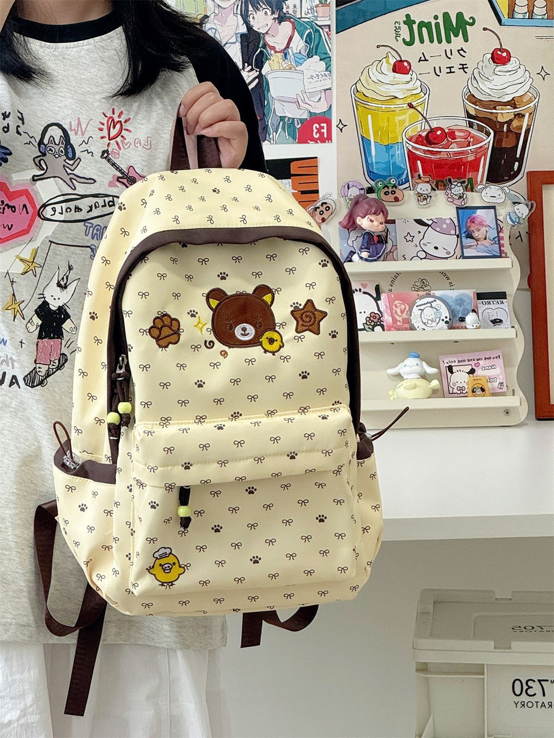 Cute Character-Themed Lightweight School Backpack