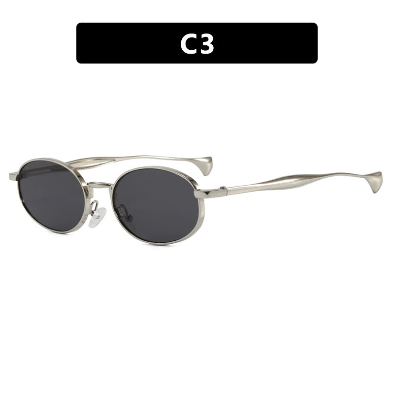 Women's robust round sunglasses with mirrored lenses Kalsten
