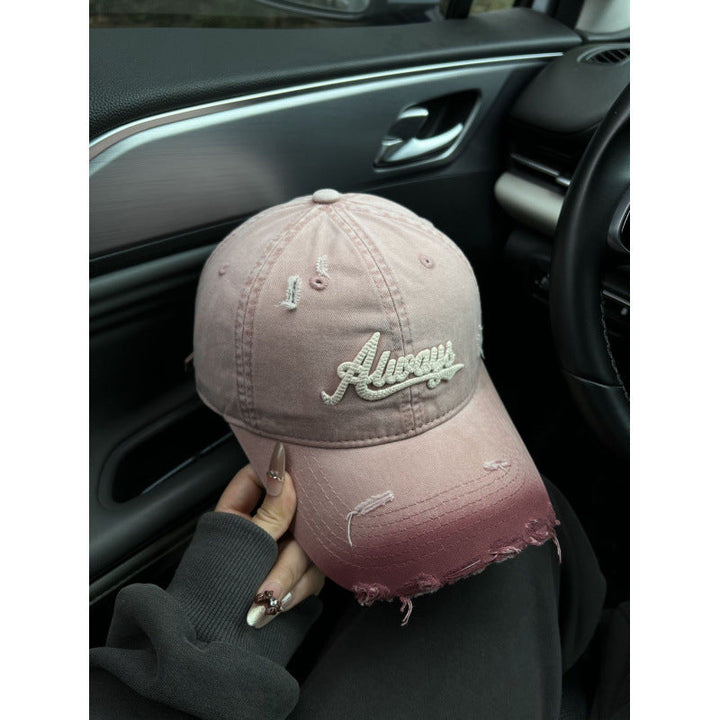 Women's Distressed Denim Style Baseball Cap Kalsten