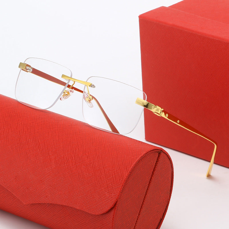 Women's fashionable half-rim glasses with elegant metal frame Kalsten