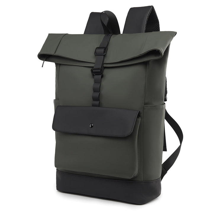 Modern roll top backpack with waterproof material and security closure Kalsten