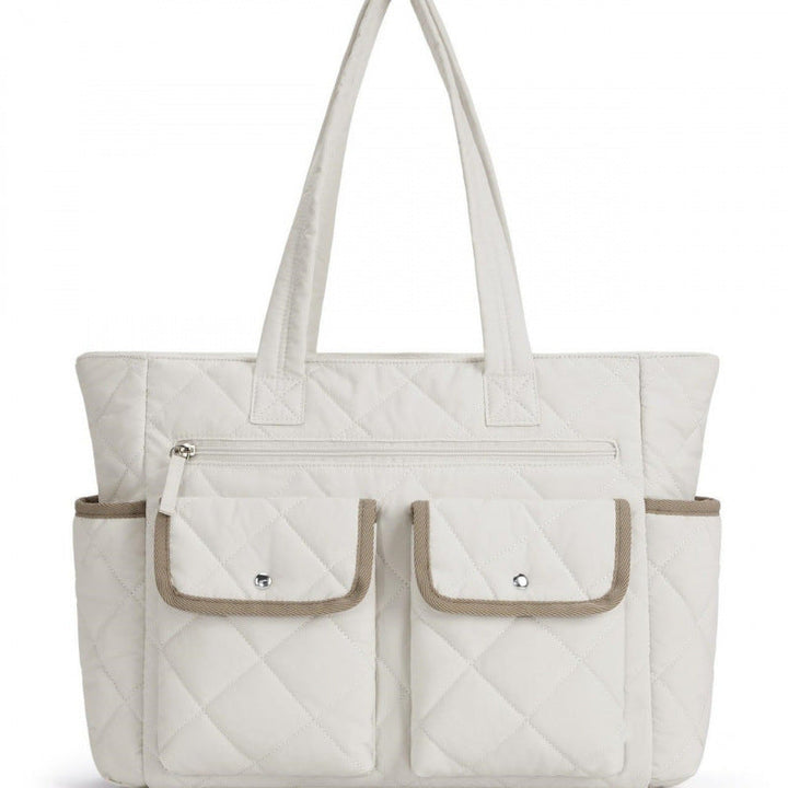 Quilted Tote Bag with Practical Outside Pockets Kalsten