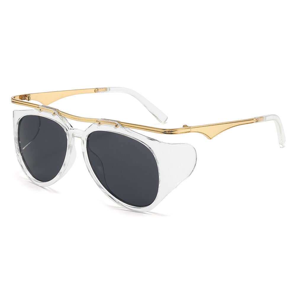 Ladies Fashion Sport Sunglasses with Oversized Frame and Golden Accents Kalsten