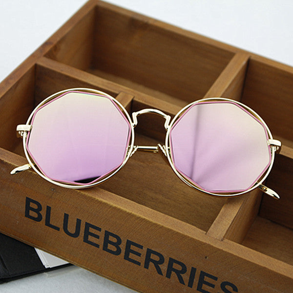 Women's Fashion Octagonal Sunglasses with Mirrored Lenses Kalsten