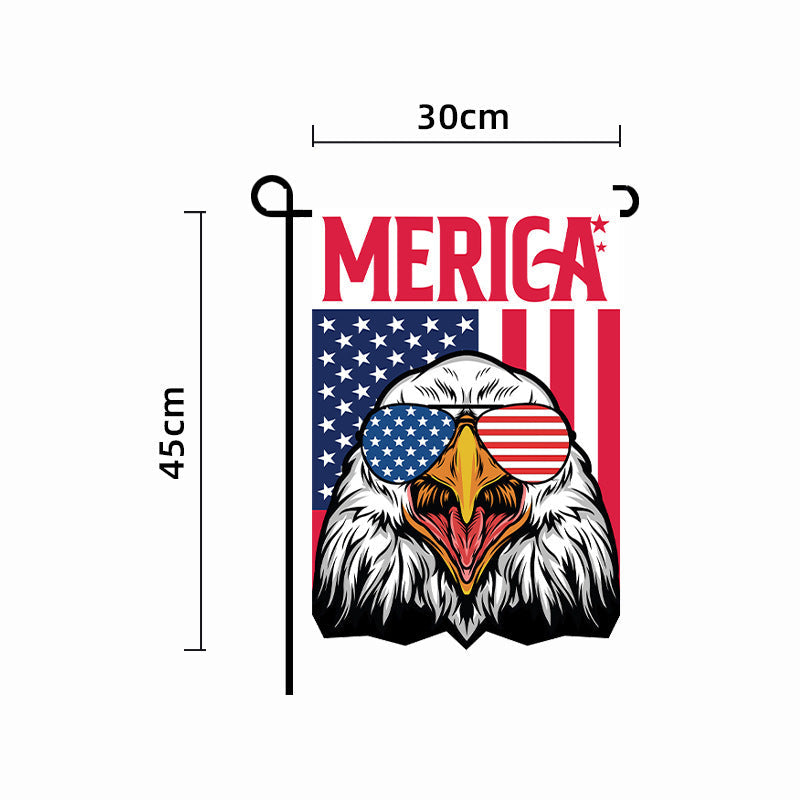 Unisex nan patriotic outdoor decorative gnome garden flag with pole sleeve Kalsten