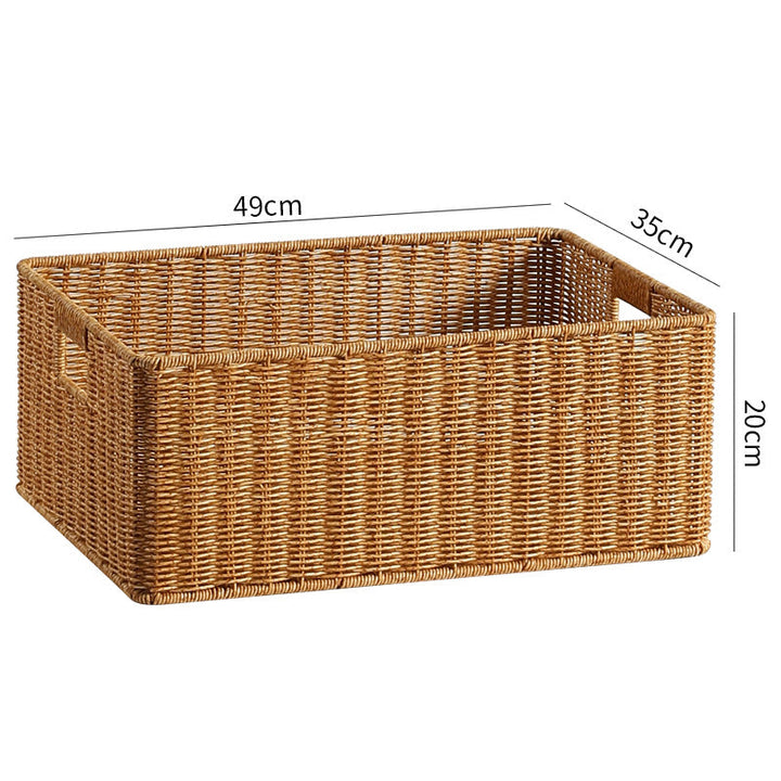 Handwoven Rectangular Storage Basket with Cut-Out Handles Kalsten