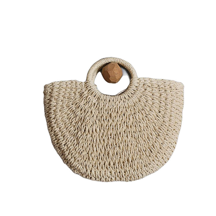 Handcrafted basket bag with round handles Kalsten