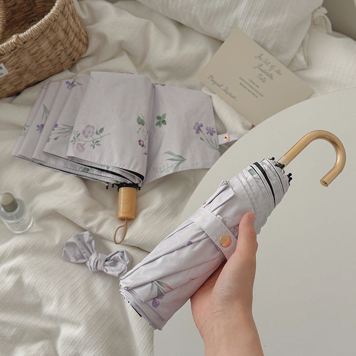 Ladies Folding Umbrella with Elegant Flower Design Kalsten