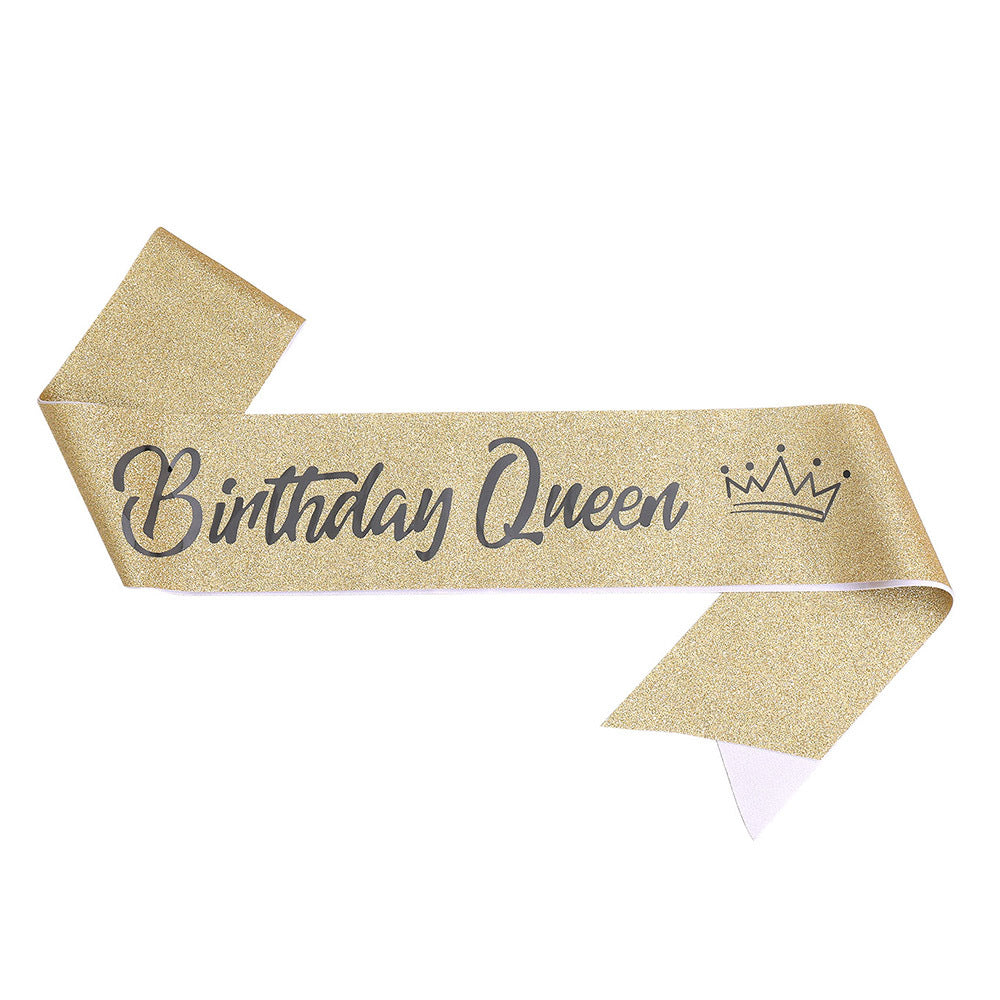 Women's festive birthday sash with glitter Kalsten
