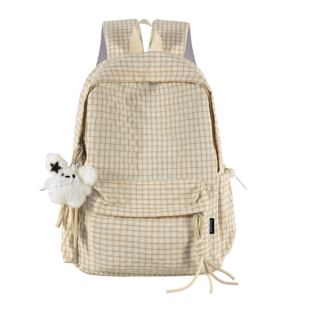 Checked Pattern Backpack