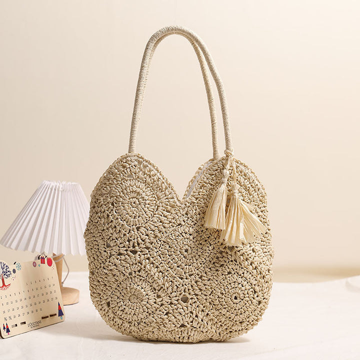 Handmade straw bag with structured design Kalsten